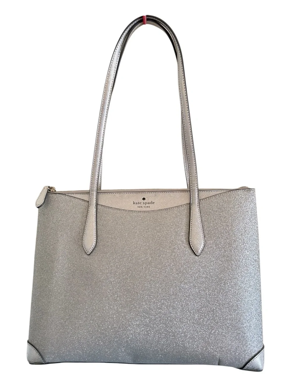 Kate Spade Glitter Lunar Light Silver Tote Bag